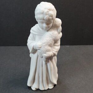 Vintage 1983 AVON Nativity Collectibles Shepherd Boy Porcelain Bisque Figurine